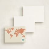 "World Traveler" - Business Stationery in Pacific Blue by June Letters Studio - Back of Card Options