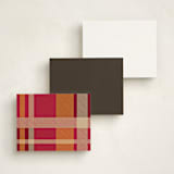 "Savant Plaid" - Business Stationery in Granite by Yolanda Mariak Chendak - Back of Card Options