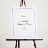 "Sweetly Scalloped" - Baby Shower Welcome Signs in Sky by Catherine Culvenor - In Use
