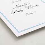 "Sweetly Scalloped" - Baby Shower Welcome Signs in Sky by Catherine Culvenor - Detail
