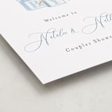 "Botanical Blocks" - Baby Shower Welcome Signs in Baby Blue by Itsy Belle Studio - Detail