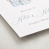 "Botanical Blocks" - Baby Shower Welcome Signs in Baby Blue by Itsy Belle Studio - Detail