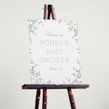 "Wisteria" - Baby Shower Welcome Signs in Periwinkle by Kristen Smith - In Use