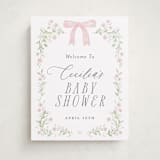 "Dainty Garden" - Baby Shower Welcome Signs in Blush by Paper Raven Co. - Front
