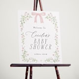 "Dainty Garden" - Baby Shower Welcome Signs in Blush by Paper Raven Co. - In Use