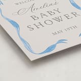 "Vintage Bow" - Baby Shower Welcome Signs in Baby Blues by Lehan Veenker - Detail
