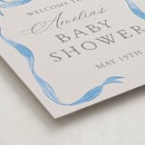 "Vintage Bow" - Baby Shower Welcome Signs in Baby Blues by Lehan Veenker - Detail