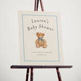 "Antique Teddy Bear" - Baby Shower Welcome Signs in Frost by Becky Nimoy - In Use