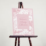 "Baby Toile" - Baby Shower Welcome Signs in Blush by Teju Reval - In Use