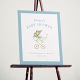 "Pram" - Baby Shower Welcome Signs in Sky by Sarah Knight - In Use