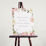 "Timeless Blooms" - Baby Shower Welcome Signs in Peony by Susan Moyal - In Use