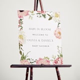 "Timeless Blooms" - Baby Shower Welcome Signs in Peony by Susan Moyal - In Use