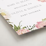 "Timeless Blooms" - Baby Shower Welcome Signs in Peony by Susan Moyal - Detail