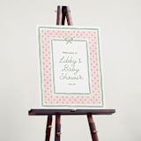 "Polka Dot Frame" - Baby Shower Welcome Signs in Strawberry by Erin German - In Use