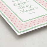 "Polka Dot Frame" - Baby Shower Welcome Signs in Strawberry by Erin German - Detail