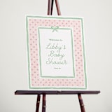 "Polka Dot Frame" - Baby Shower Welcome Signs in Strawberry by Erin German - In Use