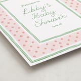 "Polka Dot Frame" - Baby Shower Welcome Signs in Strawberry by Erin German - Detail