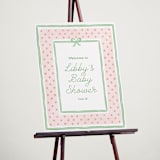 "Polka Dot Frame" - Baby Shower Welcome Signs in Strawberry by Erin German - In Use