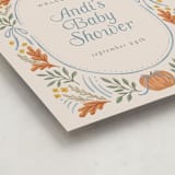 "Pumpkins + Bows" - Baby Shower Welcome Signs in Cornflower by Laura Hankins - Detail
