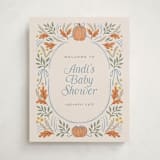 "Pumpkins + Bows" - Baby Shower Welcome Signs in Cornflower by Laura Hankins - Front