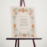 "Pumpkins + Bows" - Baby Shower Welcome Signs in Cornflower by Laura Hankins - In Use