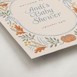 "Pumpkins + Bows" - Baby Shower Welcome Signs in Cornflower by Laura Hankins - Detail