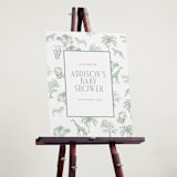 "Safari Toile" - Baby Shower Welcome Signs in Palm by Jenna Holcomb - In Use