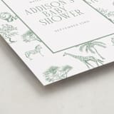 "Safari Toile" - Baby Shower Welcome Signs in Palm by Jenna Holcomb - Detail