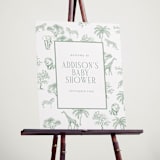 "Safari Toile" - Baby Shower Welcome Signs in Palm by Jenna Holcomb - In Use