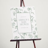 "Safari Toile" - Baby Shower Welcome Signs in Palm by Jenna Holcomb - In Use