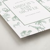 "Safari Toile" - Baby Shower Welcome Signs in Palm by Jenna Holcomb - Detail