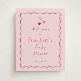 "Cherry Sweet" - Baby Shower Welcome Signs in Cherry Pie by Erin German - Front