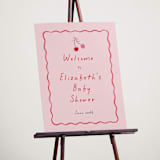 "Cherry Sweet" - Baby Shower Welcome Signs in Cherry Pie by Erin German - In Use