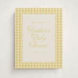 "Scalloped Gingham" - Baby Shower Welcome Signs in Lemonade by Brianne Larsen - Front