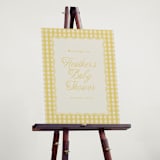 "Scalloped Gingham" - Baby Shower Welcome Signs in Lemonade by Brianne Larsen - In Use