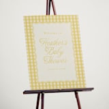 "Scalloped Gingham" - Baby Shower Welcome Signs in Lemonade by Brianne Larsen - In Use