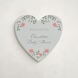 "Parisian Roses" - Baby Shower Welcome Signs in Antique Sky by Ana de Sousa - Front
