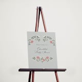 "Parisian Roses" - Baby Shower Welcome Signs in Antique Sky by Ana de Sousa - In Use