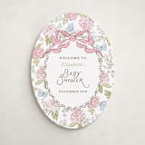 "Floral & Lace Baby Shower" - Baby Shower Welcome Signs in Peony by Holton Art and Design - Front