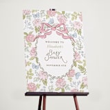 "Floral & Lace Baby Shower" - Baby Shower Welcome Signs in Peony by Holton Art and Design - In Use
