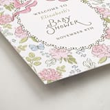 "Floral & Lace Baby Shower" - Baby Shower Welcome Signs in Peony by Holton Art and Design - Detail
