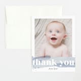 "Painted Splash Name" - Birth Announcement Thank You Cards in Aqua by Alethea and Ruth - Front