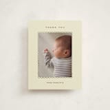 "Petal Frame" - Flat Birth Announcement Thank You Cards in Buttercream by Ani Somi - Front