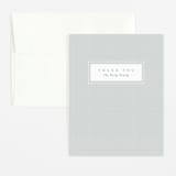 "Linen frame" - Birth Announcement Thank You Cards in Powder by Lea Delaveris - Front