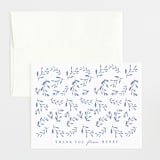 "Classic Baby Monogram" - Birth Announcement Thank You Cards in Cobalt Blue by Susan Brown - Front
