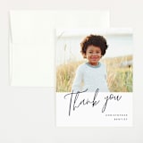"Forever Love" - Birth Announcement Thank You Cards in Navy by Pixel and Hank - Front