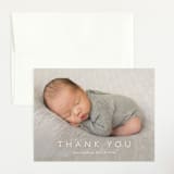 "Baby Bliss" - Birth Announcement Thank You Cards in Cloud by Carolyn MacLaren - Front