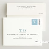 "Stately monogram" - Birth Announcement Thank You Cards in Powder by Stacey Meacham - FREE Recipient Addressing