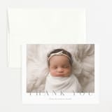 "classic baby" - Birth Announcement Thank You Cards in Cement by Sara Hicks Malone - Front