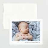 "Basic" - Birth Announcement Thank You Cards in Onyx by Lauren Chism - Front